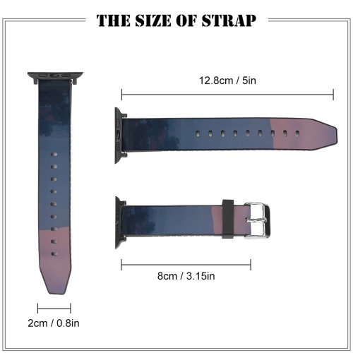 yanfind Watch Strap for Apple Watch Landscape Peak Countryside Pictures Outdoors Stock Grey Free Range Fog Compatible with iWatch Series 5 4 3 2 1