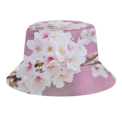 yanfind Adult Fisherman's Hat Flowers Cherry Flowers Cherry Blossom Spring Flowers Fishing Fisherman Cap Travel Beach Sun protection