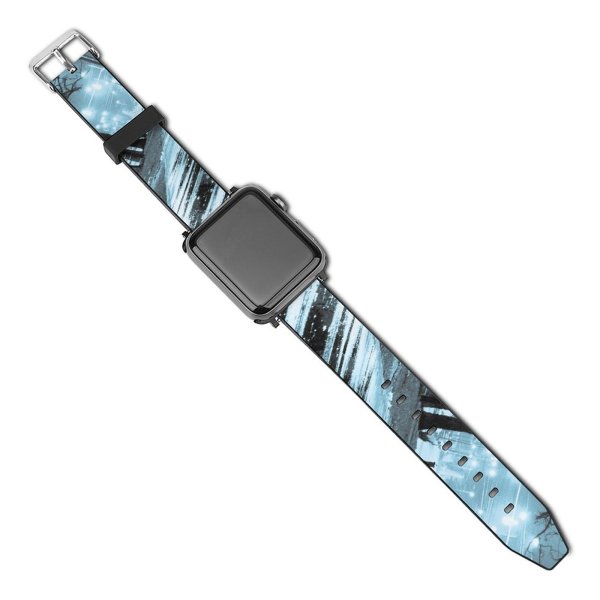 yanfind Watch Strap for Apple Watch Traffic Light Cyan Reflection Architecture Sky Tree Winter Compatible with iWatch Series 5 4 3 2 1