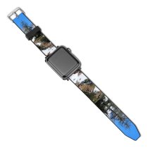yanfind Watch Strap for Apple Watch Trees Bushes  Snow Mountains Outdoor Rocks Scenery Stone Stones Sunlight Spring Compatible with iWatch Series 5 4 3 2 1