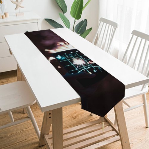 Yanfind Table Runner Blur Focus Dark Time Celebration Illuminated Lights Lapse Fireworks Evening Sparklers Selfie Everyday Dining Wedding Party Holiday Home Decor