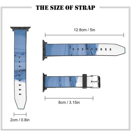 yanfind Watch Strap for Apple Watch Ushuaia Snowcat Snow Lake   Mountainous Landforms Sky Winter Arctic Natural Compatible with iWatch Series 5 4 3 2 1