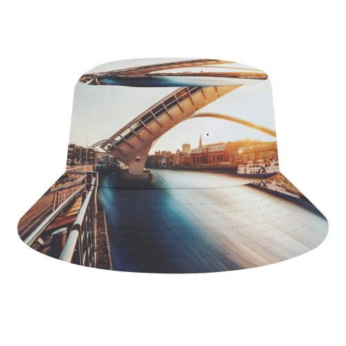 yanfind Adult Fisherman's Hat Gateshead Millennium Bridge United Kingdom Landmark River Tyne Exposure Sunset Boat Curve Fishing Fisherman Cap Travel Beach Sun protection