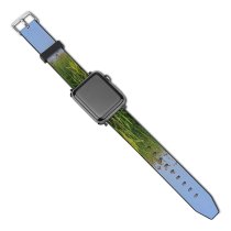 yanfind Watch Strap for Apple Watch Tall Grass Grassy Wild Bullrushes  Breezy  Peacful Peace Contrast Sky Compatible with iWatch Series 5 4 3 2 1