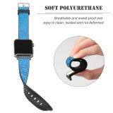 yanfind Watch Strap for Apple Watch Swim Pool  Wave Wavelet Summer Aqua Turquoise Azure Woven Fabric Electric Compatible with iWatch Series 5 4 3 2 1