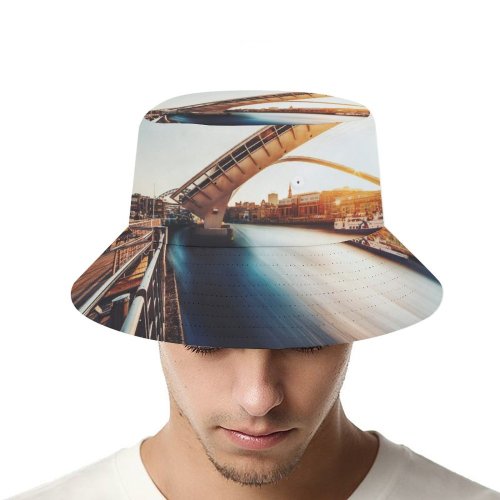yanfind Adult Fisherman's Hat Gateshead Millennium Bridge United Kingdom Landmark River Tyne Exposure Sunset Boat Curve Fishing Fisherman Cap Travel Beach Sun protection