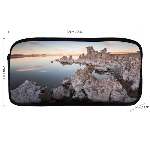 yanfind Pencil Case YHO Sven Muller Mono Lake Rocky Shore Sunset Dusk Zipper Pens Pouch Bag for Student Office School
