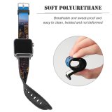 yanfind Watch Strap for Apple Watch York City Cityscape City Lights Skyscrapers Sky Dusk Horizon Compatible with iWatch Series 5 4 3 2 1