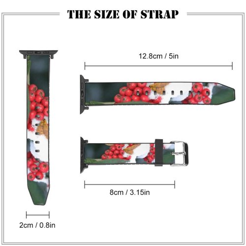yanfind Watch Strap for Apple Watch Winter Berry Christmas Berry Fruit Festive Plant Flower Flowering Leaf Plants Garden Compatible with iWatch Series 5 4 3 2 1