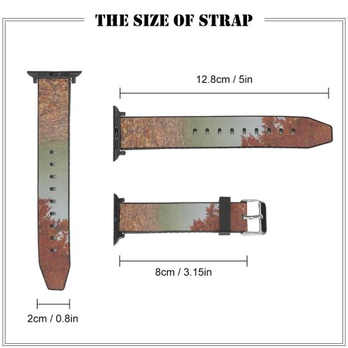 yanfind Watch Strap for Apple Watch Landscape Plant Domain Foliage Upstate Pictures Grey Tree Season York Leaves Compatible with iWatch Series 5 4 3 2 1