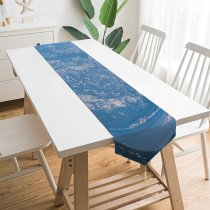 Yanfind Table Runner Scenery Range Glacier Promontory Teal Slope Mountain Snow Activities Ice Everyday Dining Wedding Party Holiday Home Decor