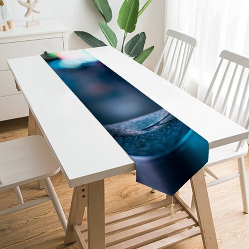 Yanfind Table Runner Blur Focus Dark Shining Illuminated Lights Life Insubstantial Evening Technology Still Steel Everyday Dining Wedding Party Holiday Home Decor