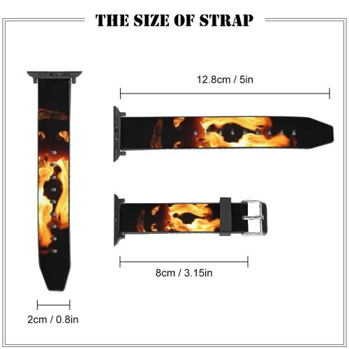yanfind Watch Strap for Apple Watch Pumpkin Halloween Fire Scary Spooky Flame Heat Gas Still  Darkness Compatible with iWatch Series 5 4 3 2 1