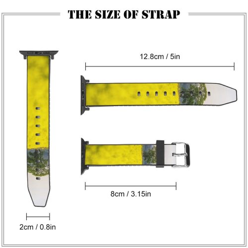 yanfind Watch Strap for Apple Watch Rural Countryside Plant Farm Pictures PNG Grassland Outdoors Tree Spring Field Compatible with iWatch Series 5 4 3 2 1