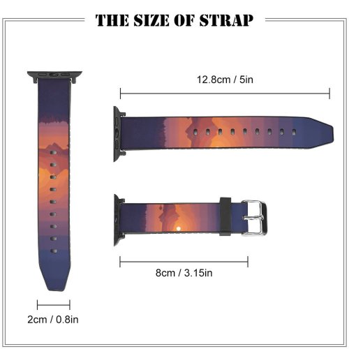 yanfind Watch Strap for Apple Watch Coyle Lakeside Sunset Deer Minimal Art Landscape Scenic Panorama Compatible with iWatch Series 5 4 3 2 1