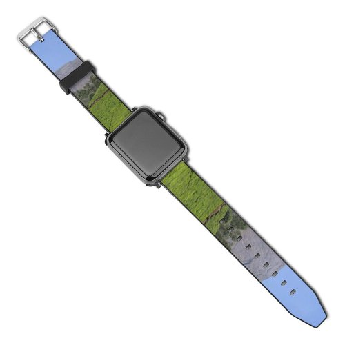 yanfind Watch Strap for Apple Watch Tea Gardens Hill Station Highland Mountainous Landforms  Grassland Natural Landscape Valley Compatible with iWatch Series 5 4 3 2 1