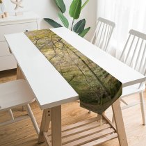 Yanfind Table Runner Scenery Trail Grove Tree Wilderness Plant Jungle Woodland Trunk Outdoors Everyday Dining Wedding Party Holiday Home Decor