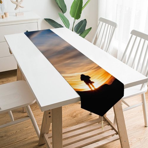 Yanfind Table Runner Backlit Skyscape Golden Dark Clouds Sunset Landscape Evening Travel Light Solitude Sun Everyday Dining Wedding Party Holiday Home Decor
