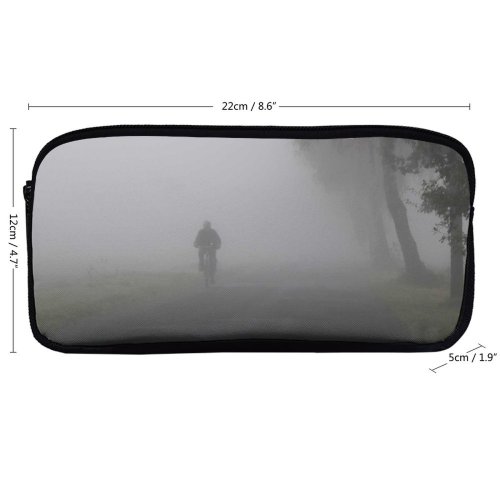 yanfind Pencil Case YHO Atmosphere Bicycle Street Atmospheric Fog Morning Cloud Haze Sky Tree Fog Autumn Zipper Pens Pouch Bag for Student Office School