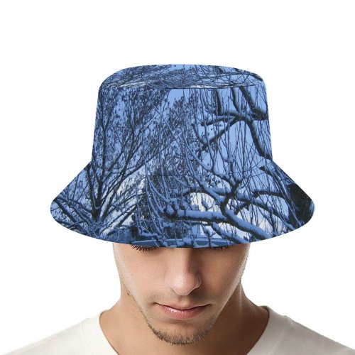 yanfind Adult Fisherman's Hat Winter Snowy Sky Ray Bushes Dawn Winter Woody Sky Light Ice Branch Fishing Fisherman Cap Travel Beach Sun protection