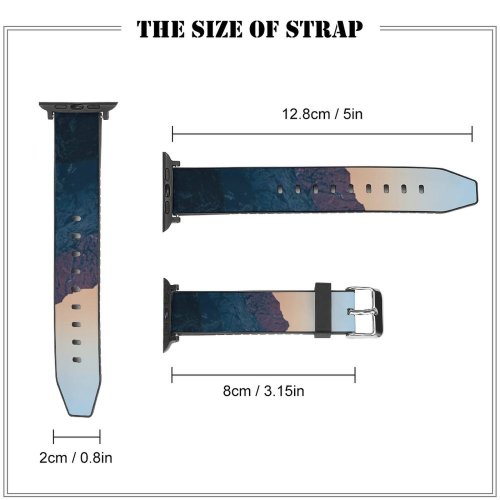 yanfind Watch Strap for Apple Watch Landscape Peak D'oru Pictures Outdoors Grey Sunset Free Range Monte France Compatible with iWatch Series 5 4 3 2 1
