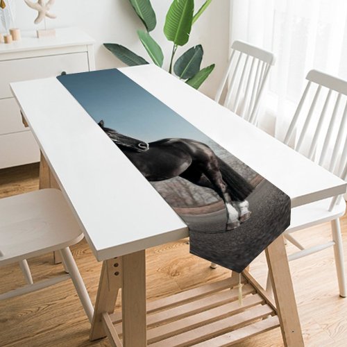 Yanfind Table Runner Horse Race Clear Sky Everyday Dining Wedding Party Holiday Home Decor