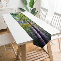 Yanfind Table Runner Temperate Natural Woody Growth Leaves Plant Broadleaf Wood Forest Hardwood Northern Tree Everyday Dining Wedding Party Holiday Home Decor