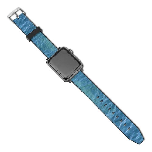 yanfind Watch Strap for Apple Watch Texture Natural Beach Sea France Aqua Turquoise Azure Ocean  Resources Wind Compatible with iWatch Series 5 4 3 2 1