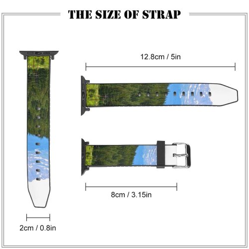 yanfind Watch Strap for Apple Watch Abies Tree Slope  Grass Pine Snow Plant Fir Free Spruce Compatible with iWatch Series 5 4 3 2 1