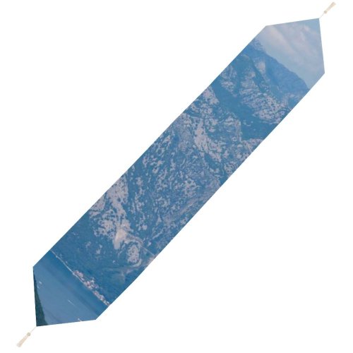 Yanfind Table Runner Scenery Range Glacier Promontory Teal Slope Mountain Snow Activities Ice Everyday Dining Wedding Party Holiday Home Decor