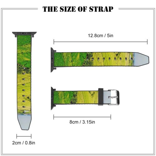 yanfind Watch Strap for Apple Watch Land Rural Fly Field Countryside Grassland PNG Outdoors Paddy Bali Бали Drone Compatible with iWatch Series 5 4 3 2 1