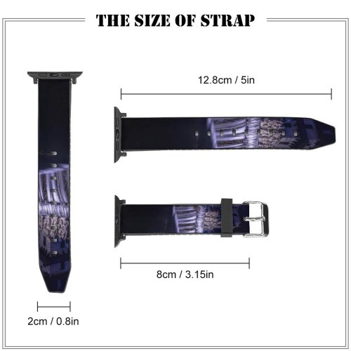 yanfind Watch Strap for Apple Watch Black Dark Cascade Gairaut Gairaut Waterfall Historical Landmark Night Nice France Compatible with iWatch Series 5 4 3 2 1