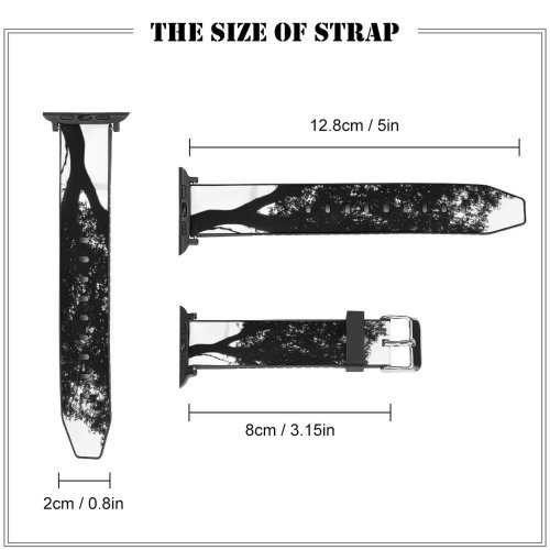 yanfind Watch Strap for Apple Watch Tree Field Landscape Sky Clouds Leafs Leaf Wood Plant Spain Silhouette Soria Compatible with iWatch Series 5 4 3 2 1