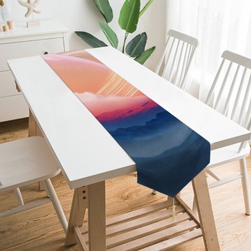 Yanfind Table Runner Jan Kovačík Mountains Planet Sunrise Surreal Foggy Everyday Dining Wedding Party Holiday Home Decor