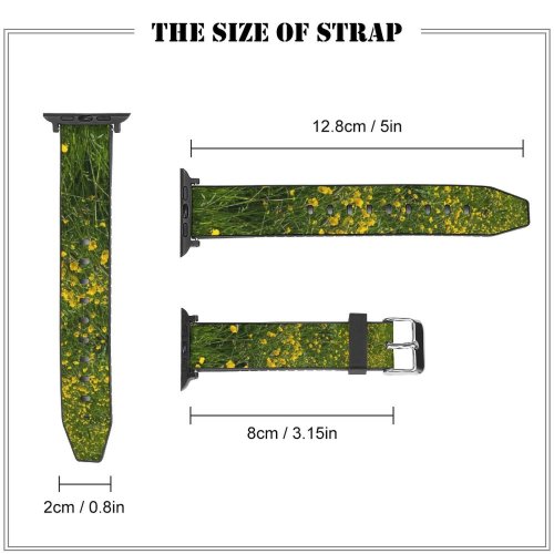 yanfind Watch Strap for Apple Watch Rural Countryside Plant Farm PNG Grassland Outdoors Flower Buttercup Field Images Compatible with iWatch Series 5 4 3 2 1