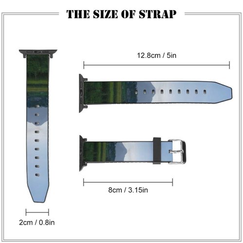 yanfind Watch Strap for Apple Watch Rural Countryside Plant Pictures PNG Grassland Outdoors Grey Volcano Vegetation Merapi Compatible with iWatch Series 5 4 3 2 1