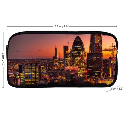 yanfind Pencil Case YHO Erotikpanda Cityscape City Lights Sunset Dawn Skyscrapers London Zipper Pens Pouch Bag for Student Office School