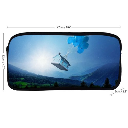 yanfind Pencil Case YHO Comfreak Fantasy Landscape Balloons Sky Trees Mystic  Light Zipper Pens Pouch Bag for Student Office School