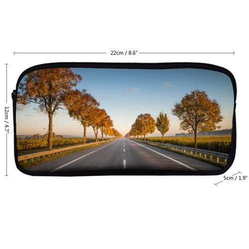 yanfind Pencil Case YHO Images Autumn Barrier Journey Landscape Wallpapers Tree Alsheim Wine Trip Road Pictures Zipper Pens Pouch Bag for Student Office School