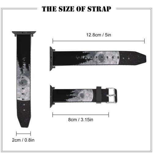 yanfind Watch Strap for Apple Watch Black Dark  Forest Night Dark Starry Sky Compatible with iWatch Series 5 4 3 2 1