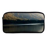 yanfind Pencil Case YHO Boats Clear Serene Scenery Rowboat Mountains Ripples Peaceful Tranquil Transportation Scenic Idyllic Zipper Pens Pouch Bag for Student Office School