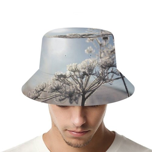yanfind Adult Fisherman's Hat Winter Frozen Frost Freeze Winter Natural Sun Frosty Landscape Sky Ice Branch Fishing Fisherman Cap Travel Beach Sun protection