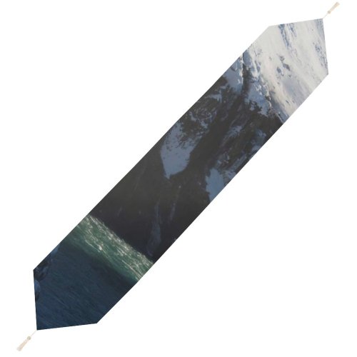 Yanfind Table Runner Domain River Canyon Gullfoss Pictures Outdoors Grey Snow Islande Glacier Ice Everyday Dining Wedding Party Holiday Home Decor