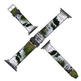 yanfind Watch Strap for Apple Watch Waterfall Plants Spring Rocks Stones Resources Watercourse Natural Landscape River Vegetation Compatible with iWatch Series 5 4 3 2 1