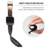 yanfind Watch Strap for Apple Watch Chicago Cityscape Skyscrapers Dawn Sunset City Lights Illinois USA Compatible with iWatch Series 5 4 3 2 1