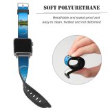 yanfind Watch Strap for Apple Watch Lake Mountains Sky Landscape Clear Sky Reflection Swans Snow Covered Trees Scenic Compatible with iWatch Series 5 4 3 2 1