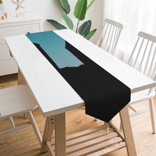 Yanfind Table Runner Backlit Religion Scenery Sunset Church Sunrise Building Cathedral Scenic Starry Stars Dawn Everyday Dining Wedding Party Holiday Home Decor