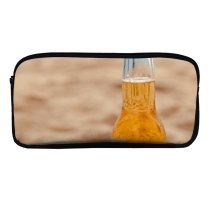 yanfind Pencil Case YHO  Golden Sand Liquor Travel Beer Beach Alcohol Glass Lime Outdoors Seashore Zipper Pens Pouch Bag for Student Office School