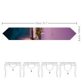 Yanfind Table Runner Boats Dawn Cozumel Habour Dock Pier Sea Marina Seashore Dusk Ocean Mexico Everyday Dining Wedding Party Holiday Home Decor