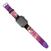 yanfind Watch Strap for Apple Watch Sunset Woods Jungle Leaves Clouds Sky Tree Cloud Purple Afterglow Violet Dusk Compatible with iWatch Series 5 4 3 2 1